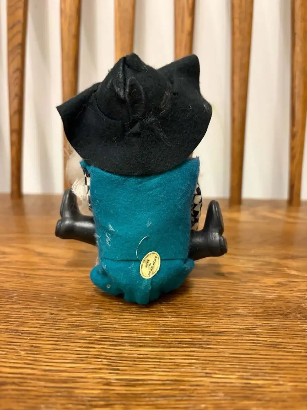 Vintage Rubber Face Knee-Hugger Gnome Elf Ornament Made in Hong Kong